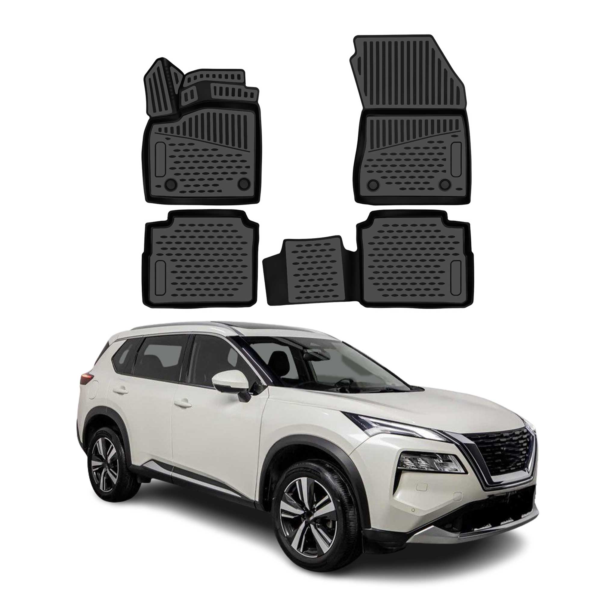 OMAC Tapis de sol pour Nissan X-Trail T33 IV Electric 2022-2026 Noir 4Pcs