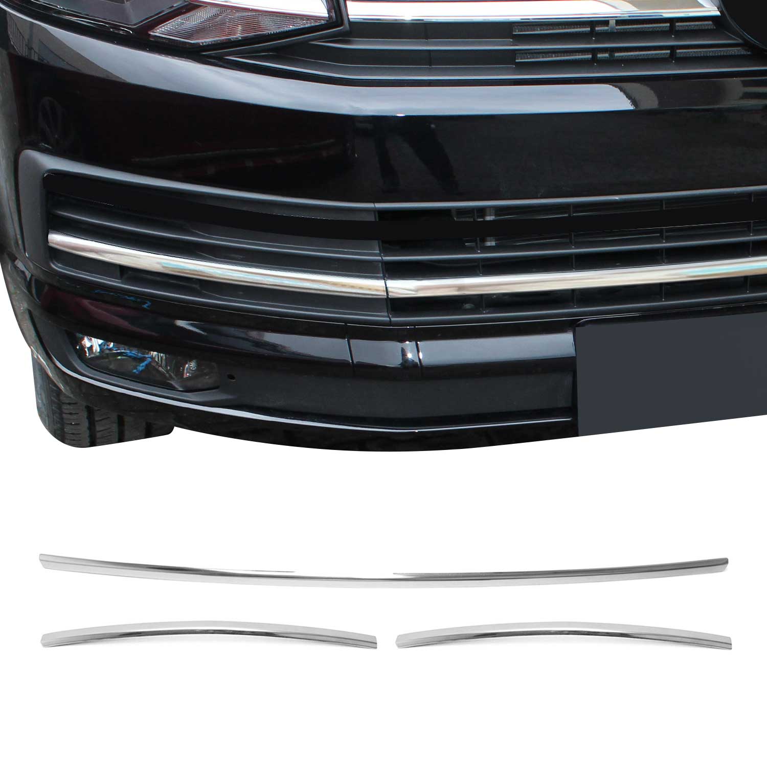 Moulure de Grille de Calandre pour VW T6 Transporter 2015-19 Highline Acier 3Pcs