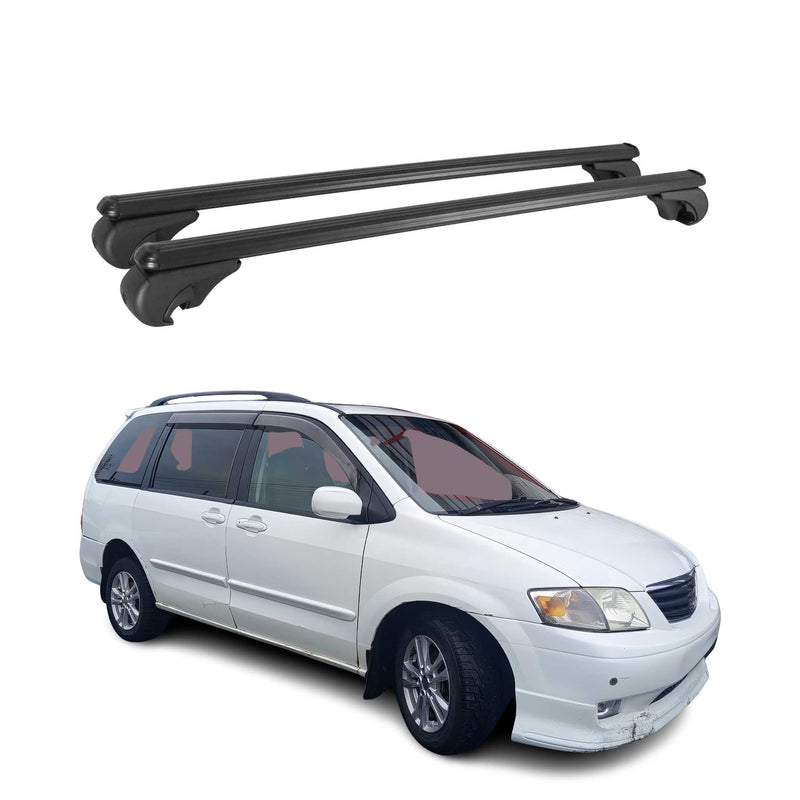 Barres de toit Transversales pour Mazda MPV 1999-2006 Aluminium Noir