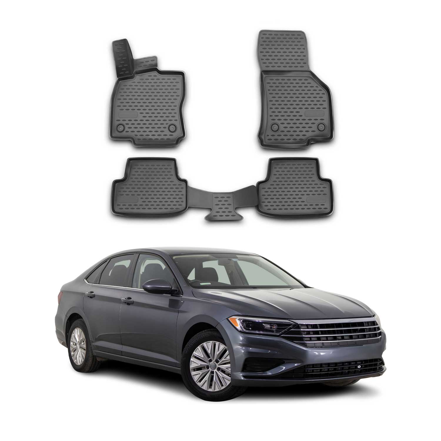 Tapis de Sol pour VW Jetta 2018-2020 Caoutchouc TPE Noir