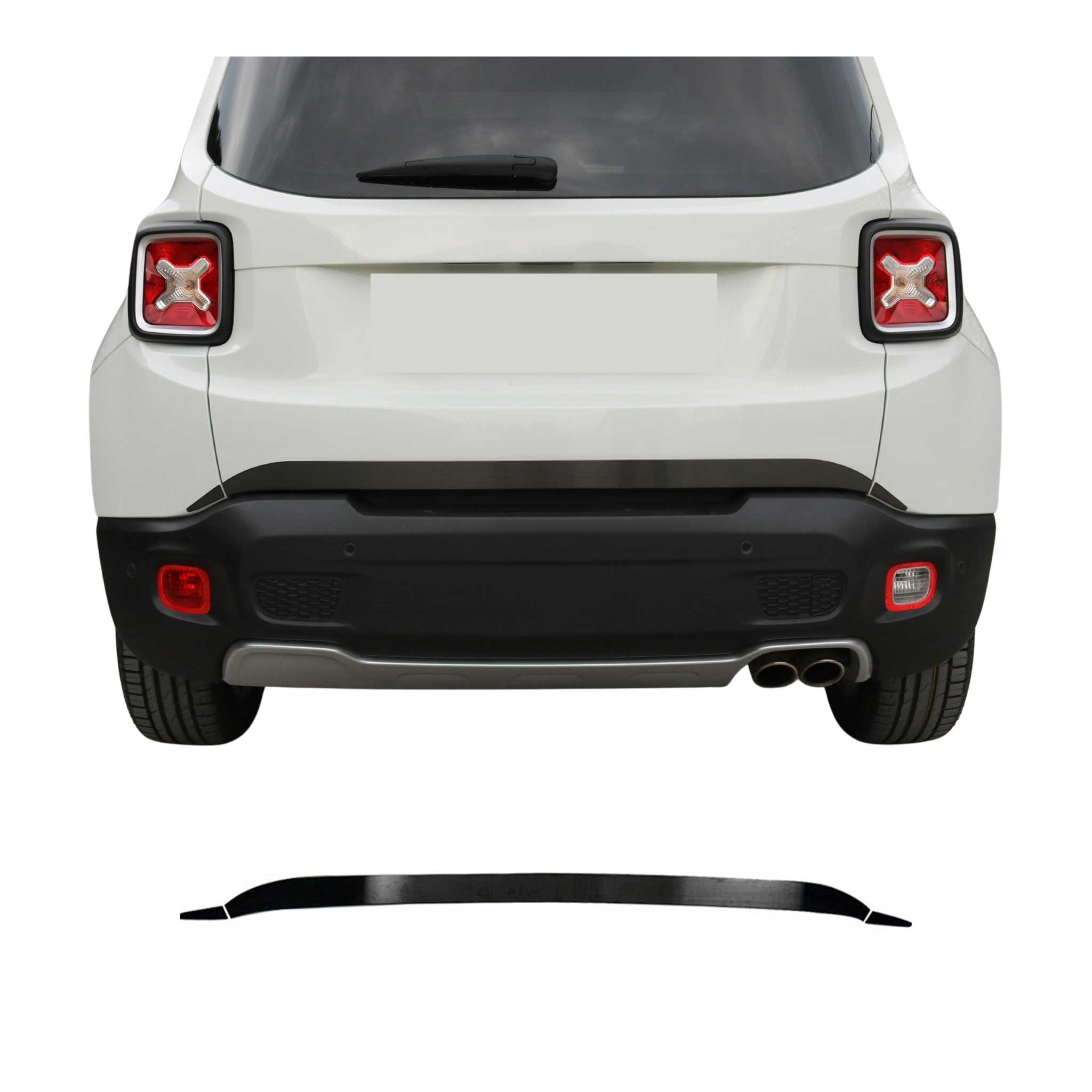 Garniture de Hayon Coffre pour Jeep Renegade 2014-2021 acier inox Brossé 3 Pcs