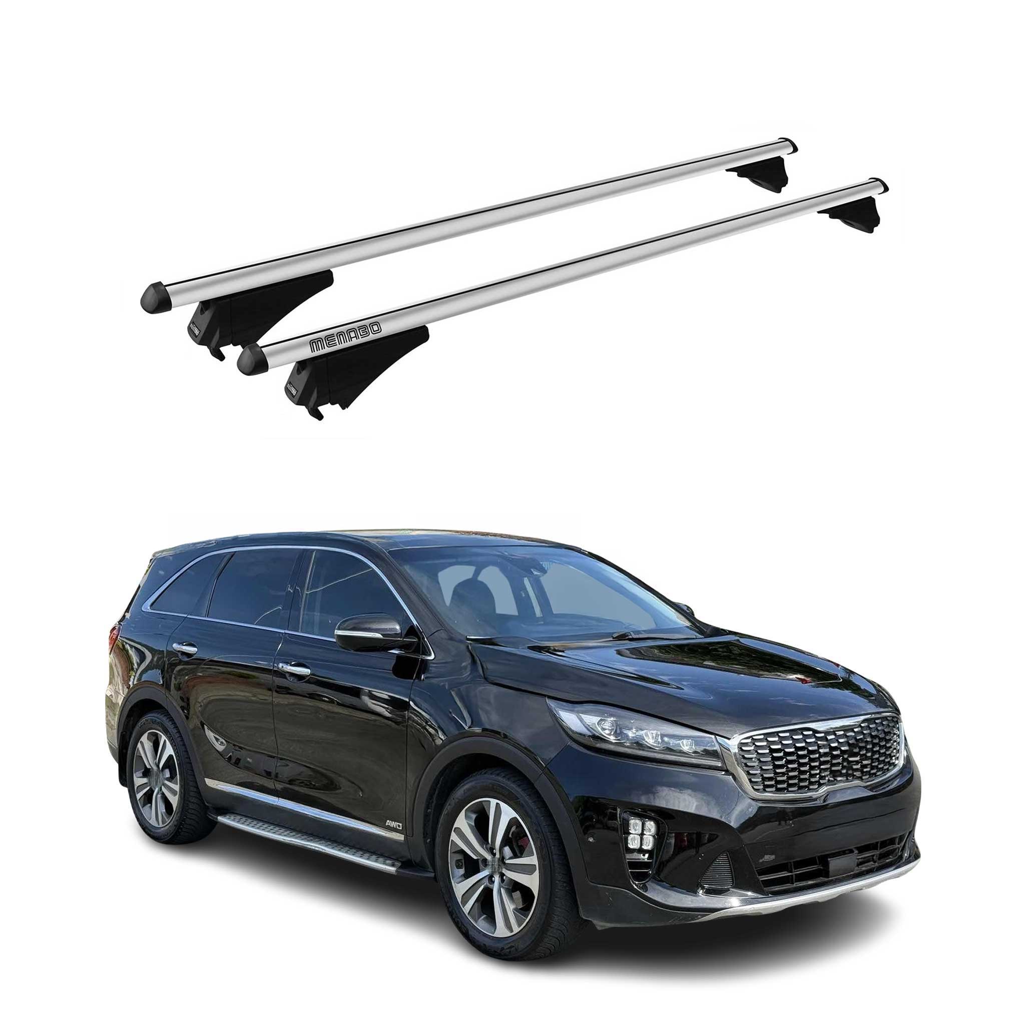 Tiger Barres de toit transversales pour Kia Sorento III 2019-2020 FL Gris Alu 2x