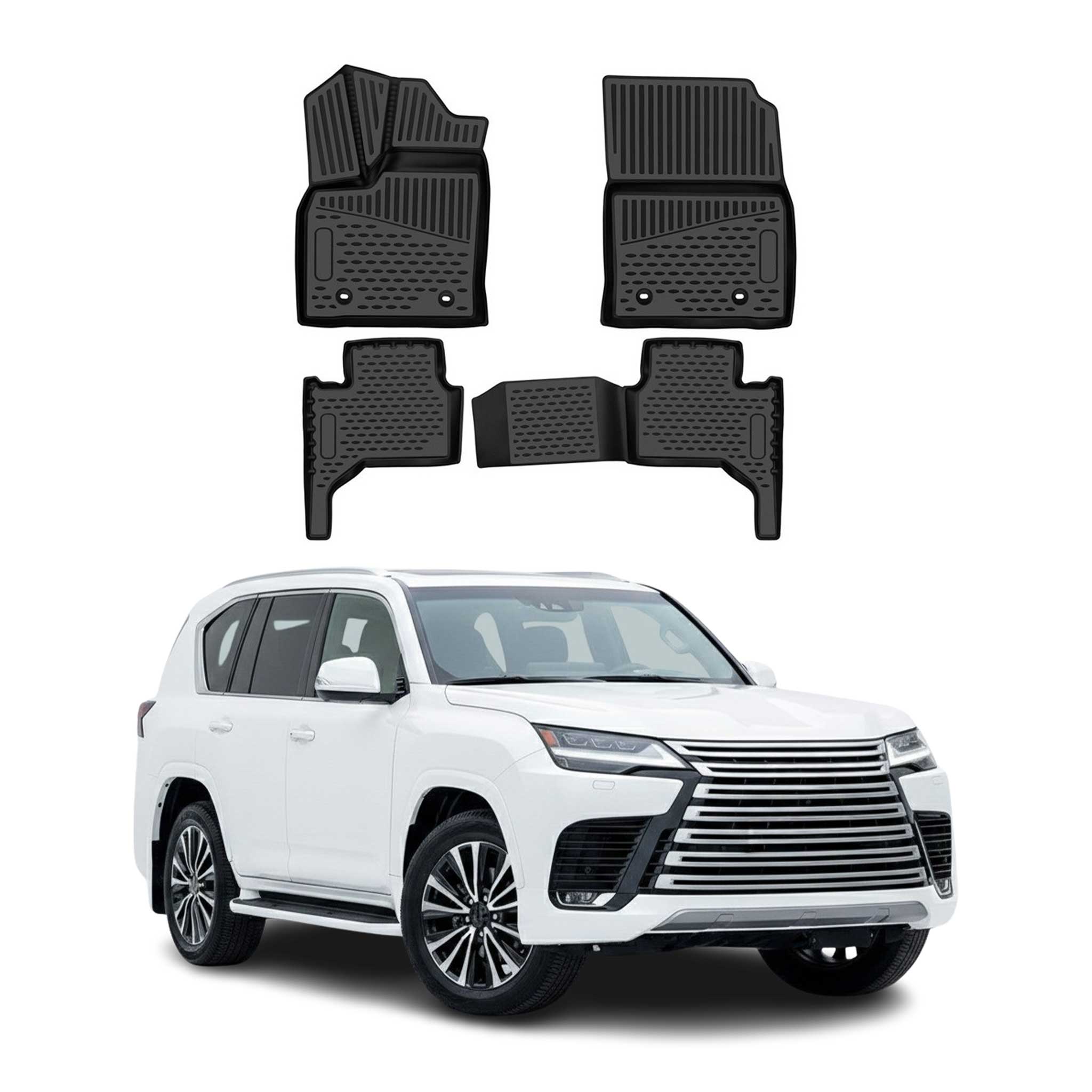 OMAC Tapis de sol pour Lexus LX600 Vip 2022-2026 en caoutchouc TPE Noir