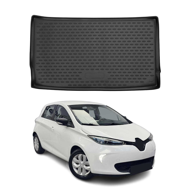 OMAC Tapis de coffre pour Renault Zoe 2012-2021 sur mesure en caoutchouc Noir