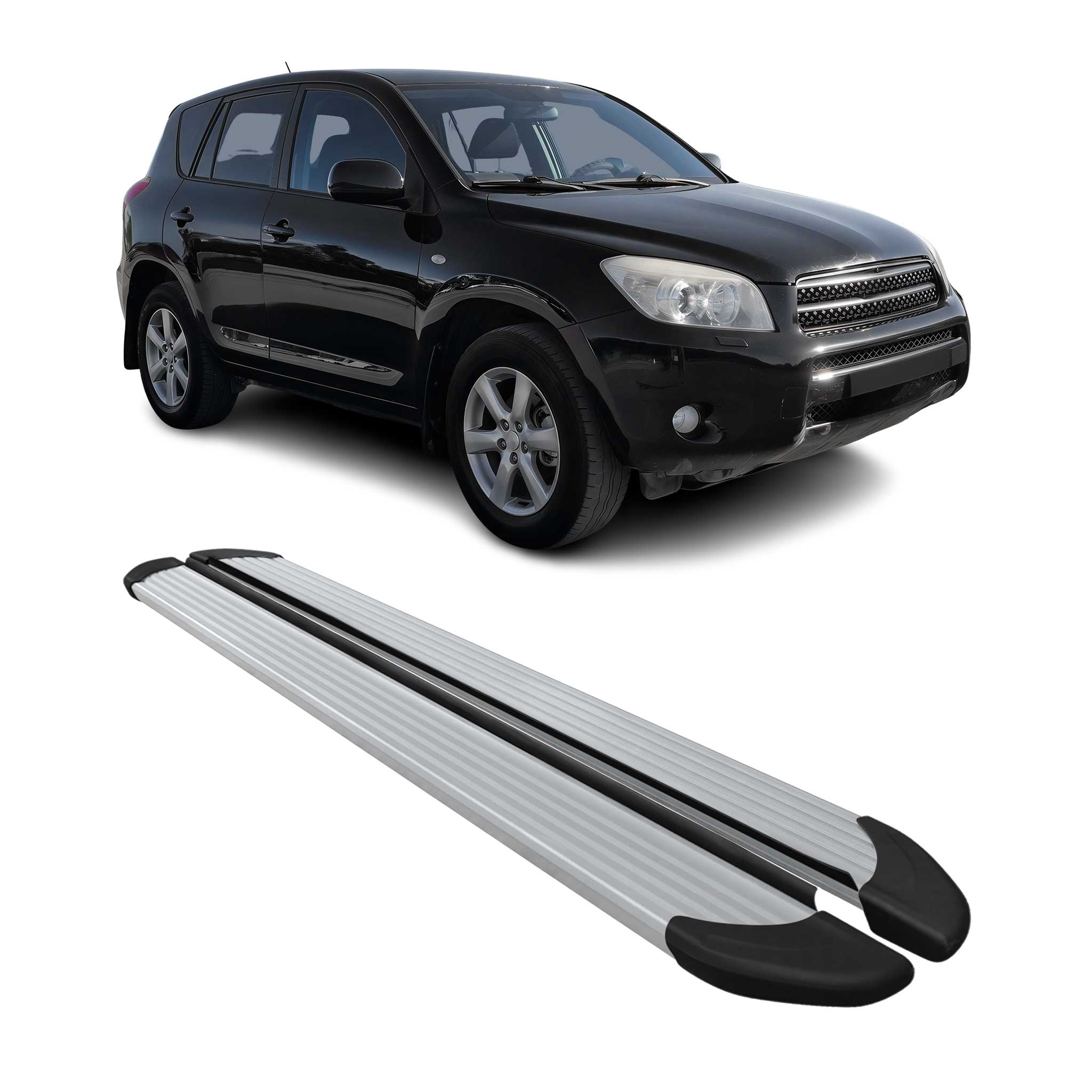 Marchepieds Latéraux pédale pour Toyota RAV4 2005-2012 Aluminium Argent 2Pcs