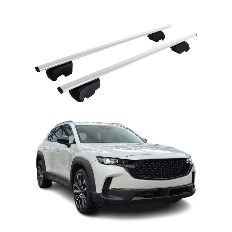 Barres de toit Transversales pour Mazda CX-50 2023-2025 Fer Argent ABE
