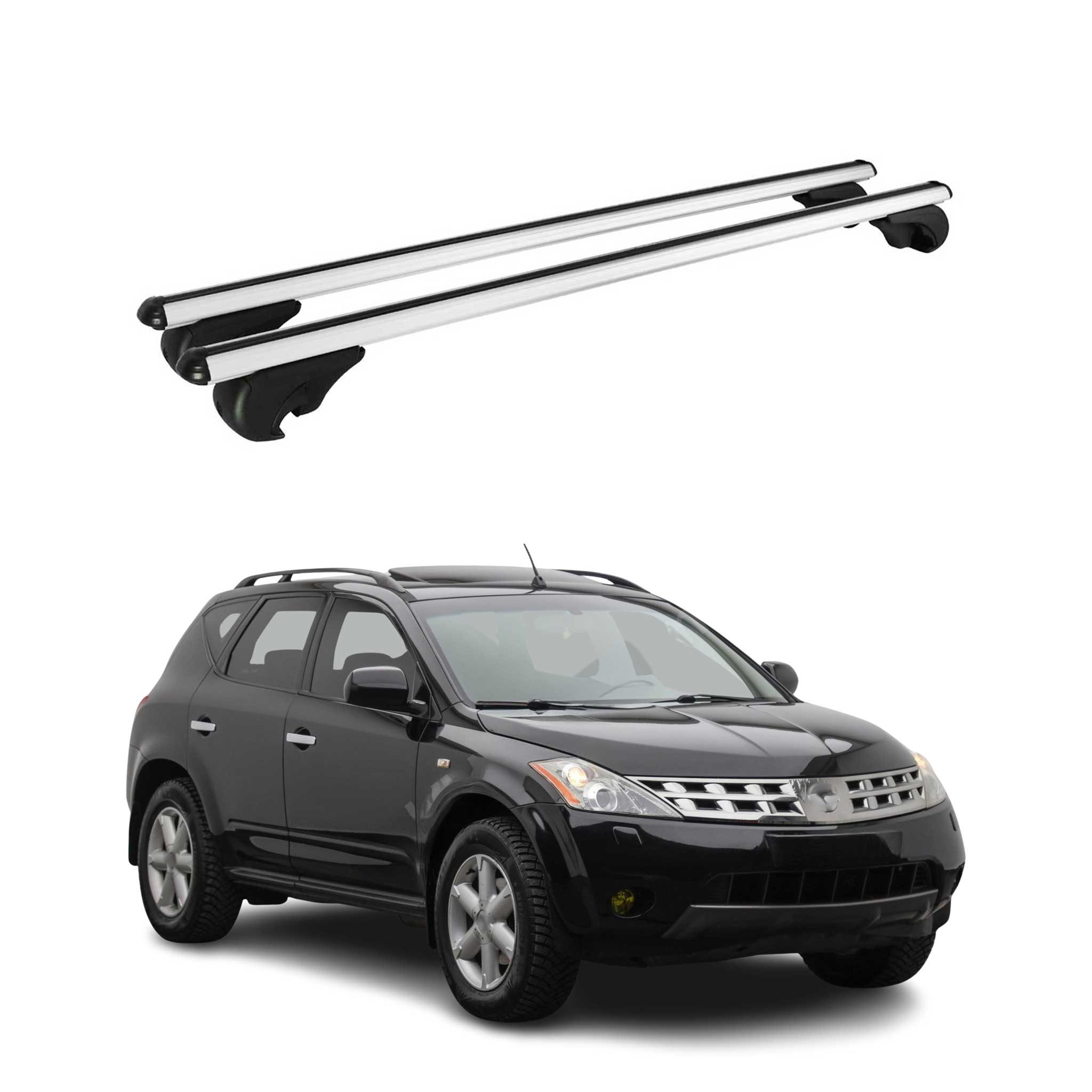 Barres de toit Transversales pour Nissan Murano I 2005-2008 TÜV Alu Gris 2Pcs
