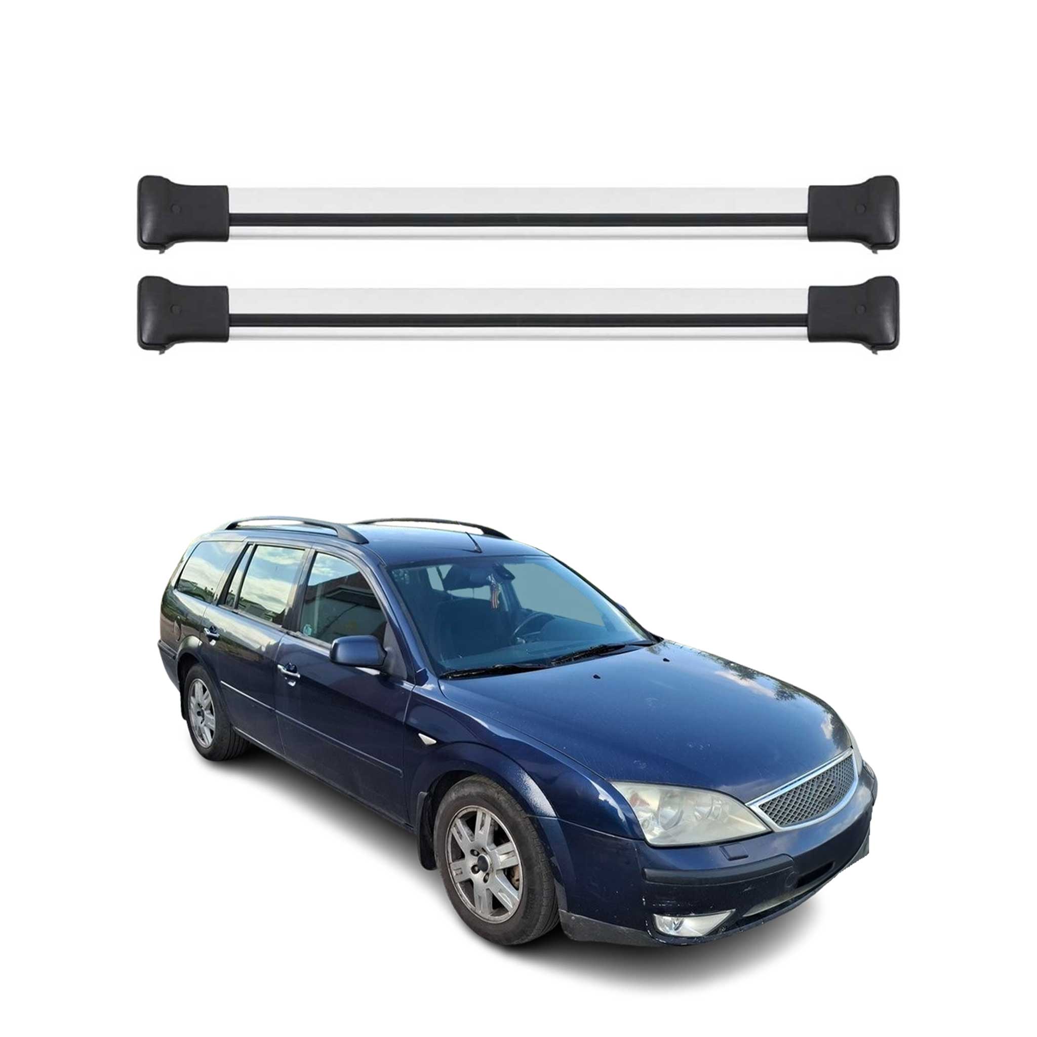 Barres de toit transversales pour Ford Mondeo SW 2000-2007 Aluminium Gris