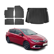 Kit Tapis de sol et coffre pour Toyota Auris 2012-2018 HB TPE Noir