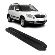 Marchepieds Latéraux pédale pour Skoda Yeti 2009-2017 2Pcs Aluminium Noir