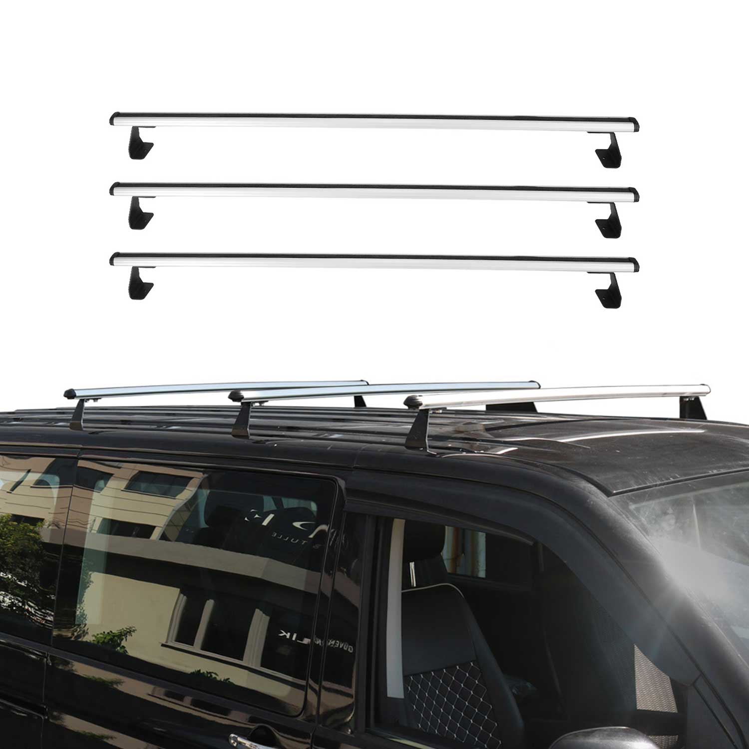 Barres De Toit Transversales Pour OPEL Vivaro A 2001-2014 Argenté Aluminium 3x