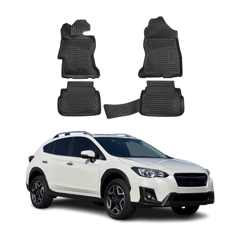 OMAC Tapis de sol pour Subaru XV 2017-2024 sur mesure en caoutchouc Noir