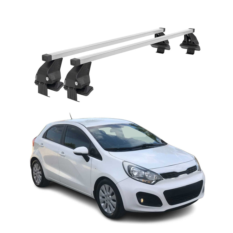 Barres de toit transversales pour Kia Rio 2011-2015 Acier Gris