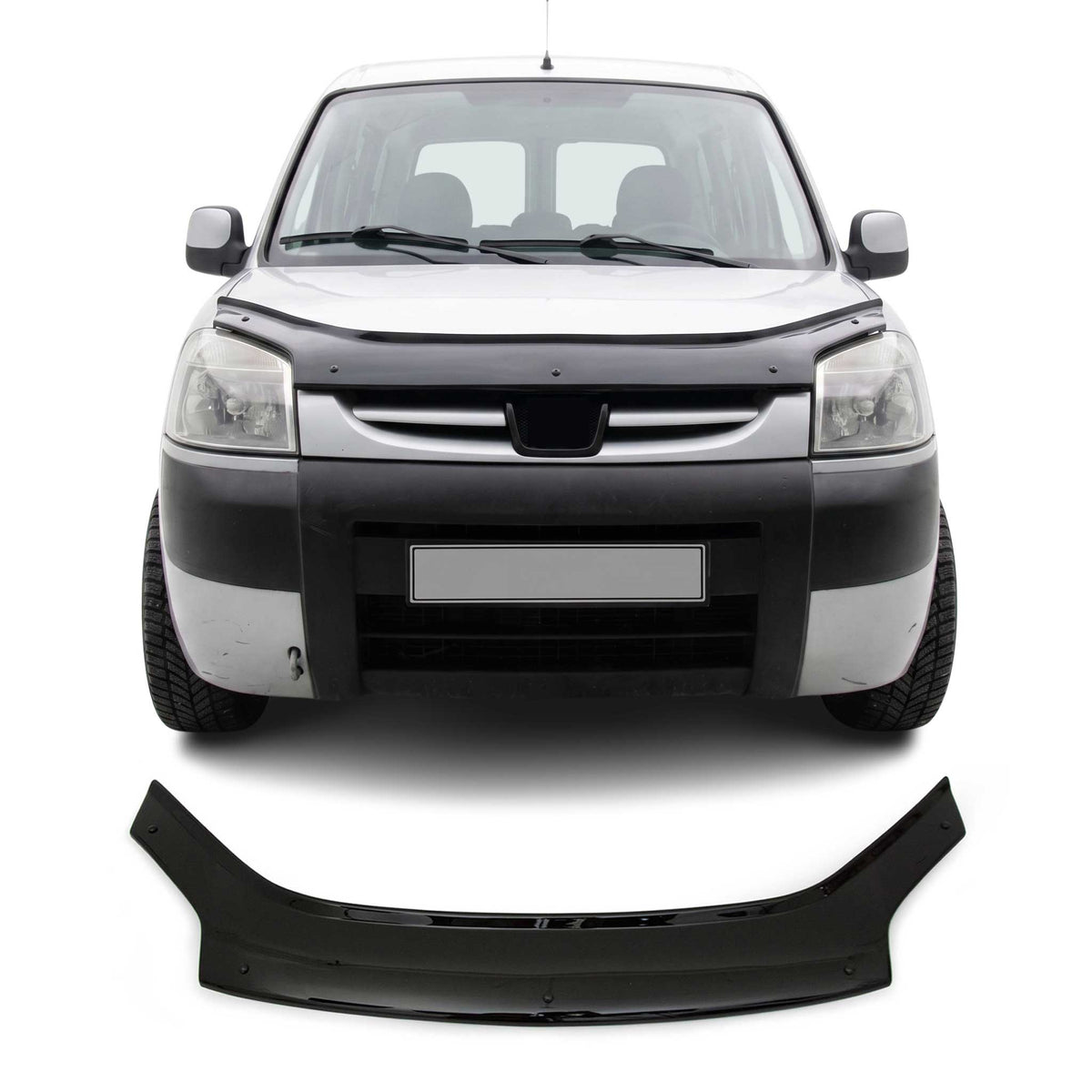Deflecteurs d'air capot de voiture pour Peugeot Partner 1996-2008 Acrylique Noir
