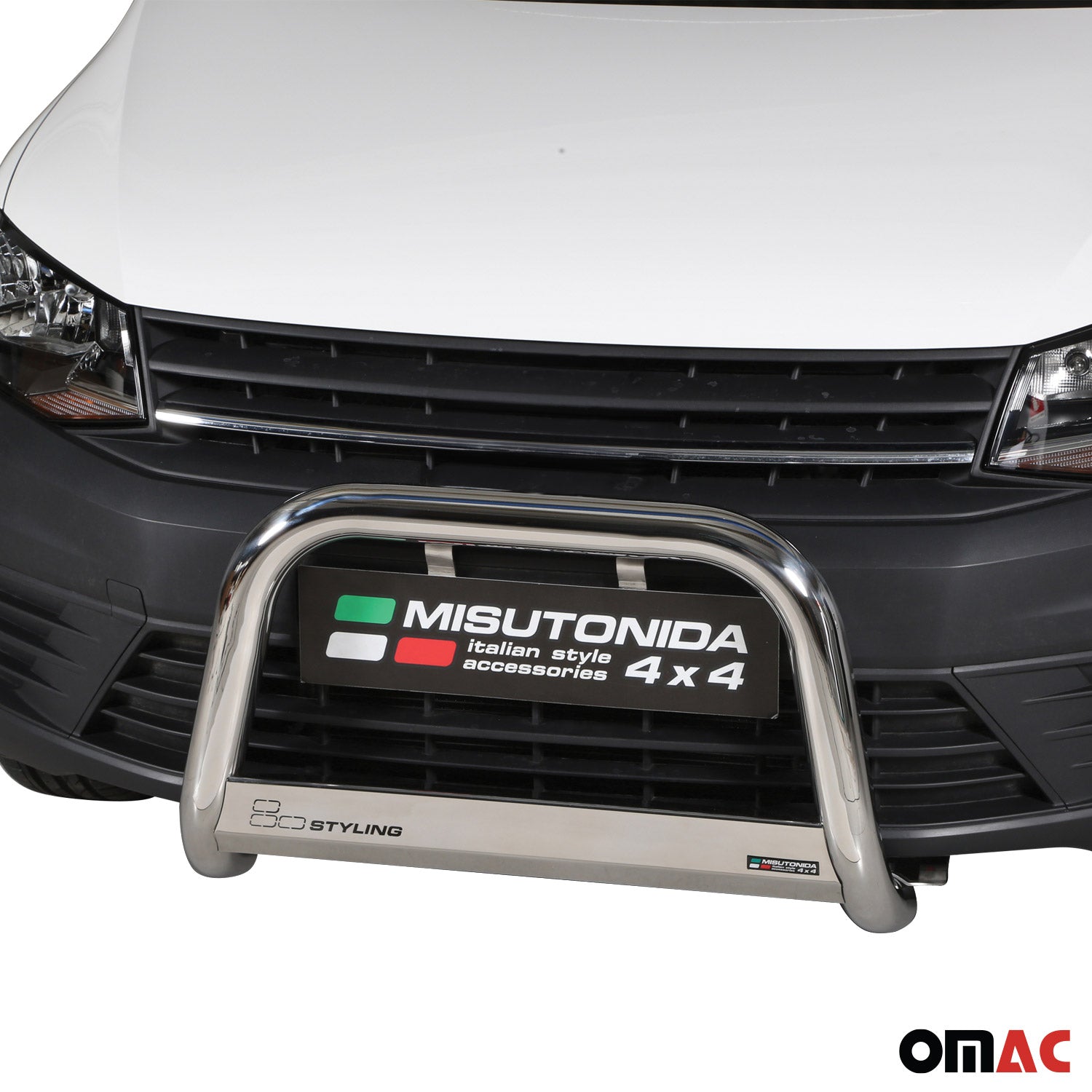 Pare-buffle Avant pour VW Caddy 2015-2020 63 mm en Acier Gris
