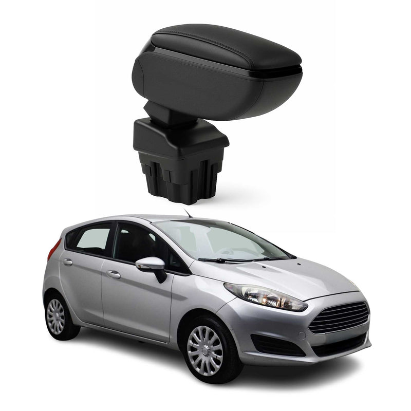 Accoudoir pour Ford Fiesta Break 2009-2016 Vinyl Abs Noir Coulissant