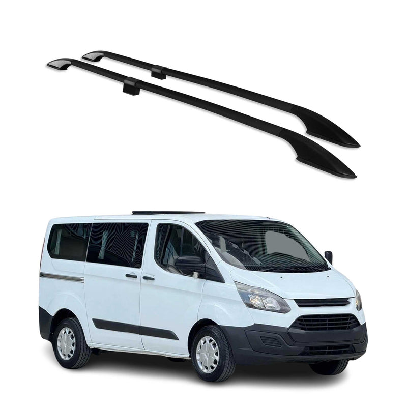 Barres de toit longitudinales pour Ford Tourneo Custom 2012-2024 L1 Alu Noir