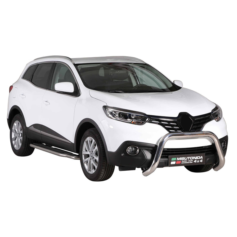 Pare-buffle Avant pour Renault Kadjar 2015-2018 76 mm en Acier Gris