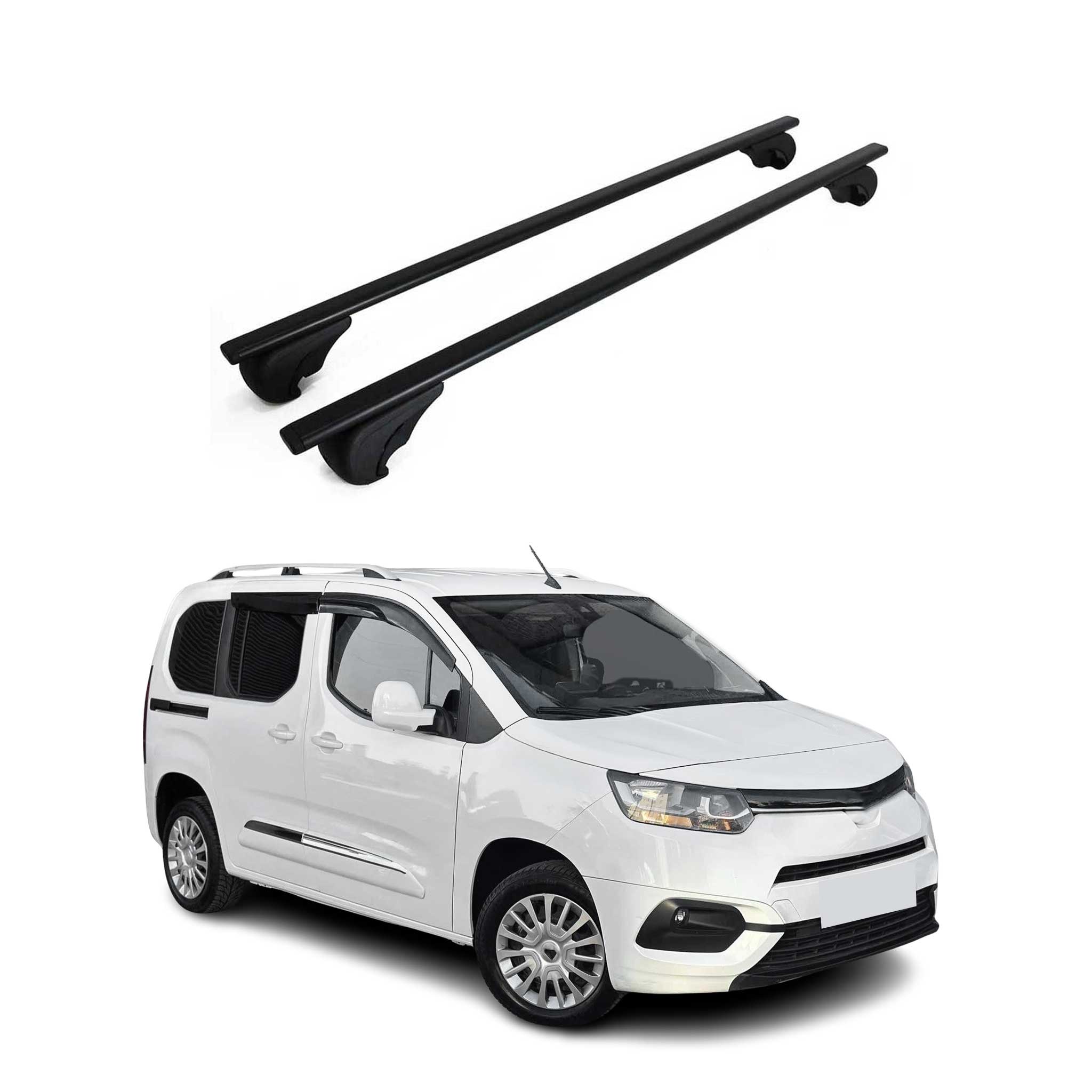 Barres de toit Transversales pour Toyota Proace 2016-2026 Fer Noir 2Pcs