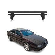 Menabo Barres de toit transversales pour Alfa Romeo 166 1998-2007 Alu Noir ABE