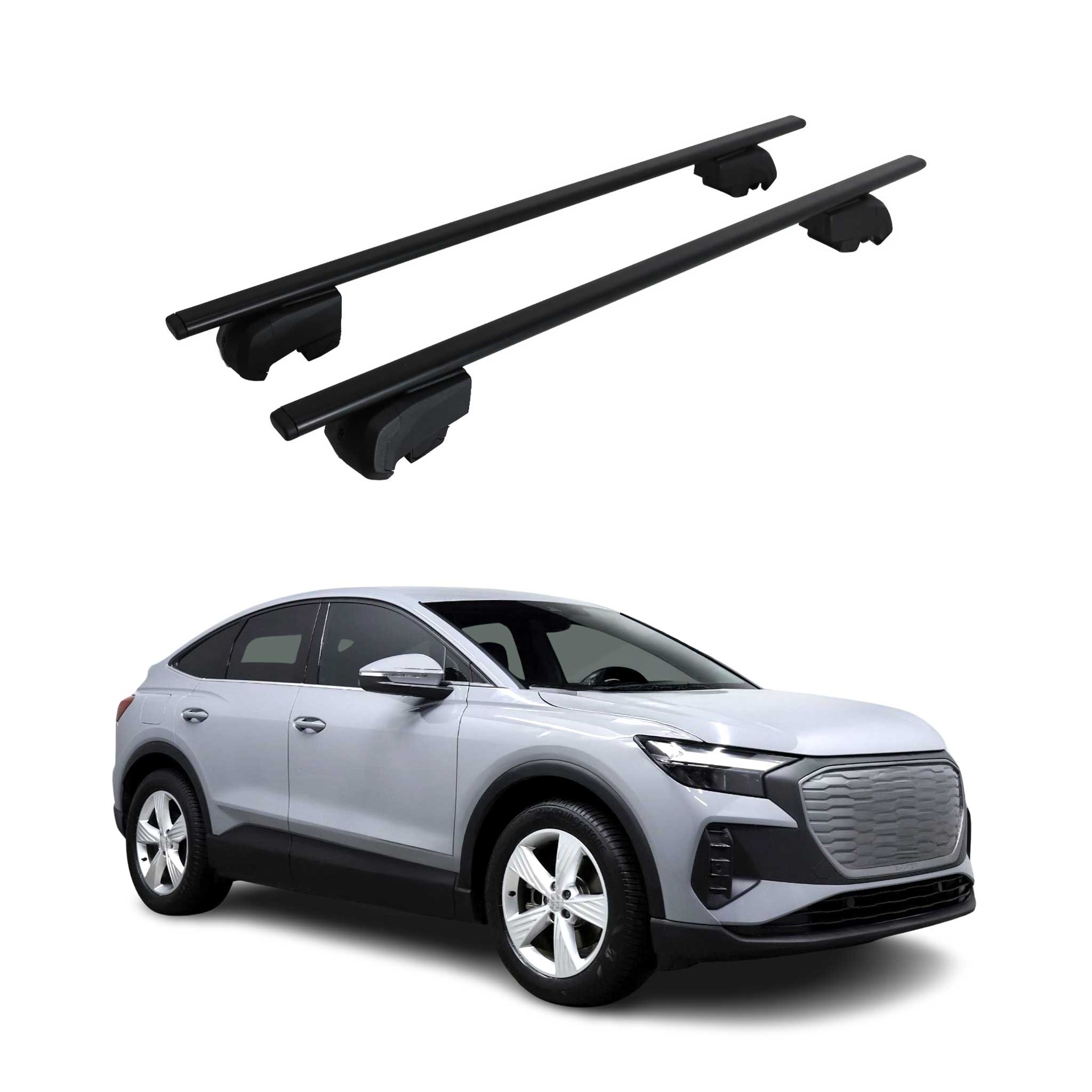 Barres de toit transversales pour Audi Q4 E-Tron 2021-2026 Fer Noir