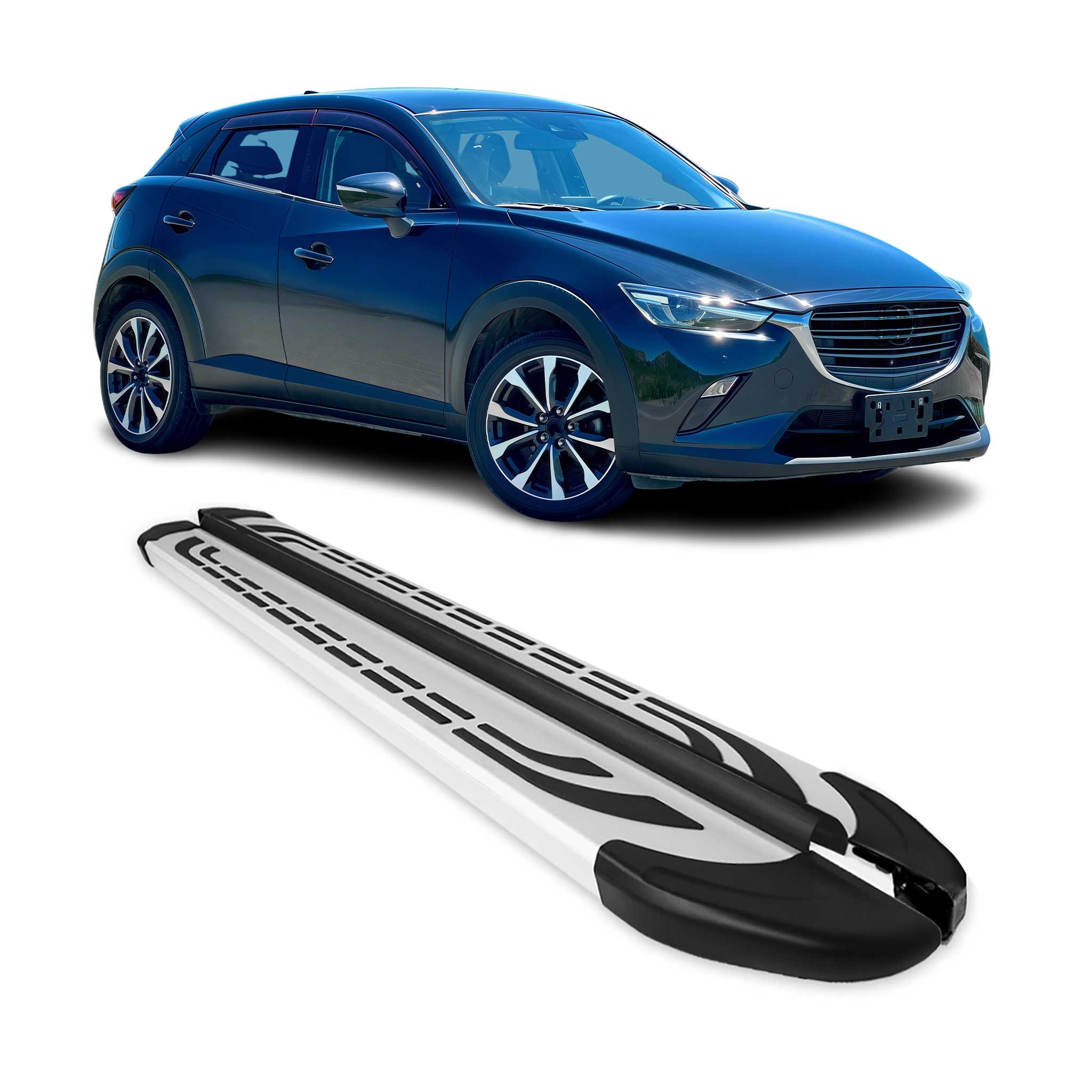 Marchepieds Latéraux pédale pour Mazda CX-3 2015-2021 Aluminium Gris 2Pcs