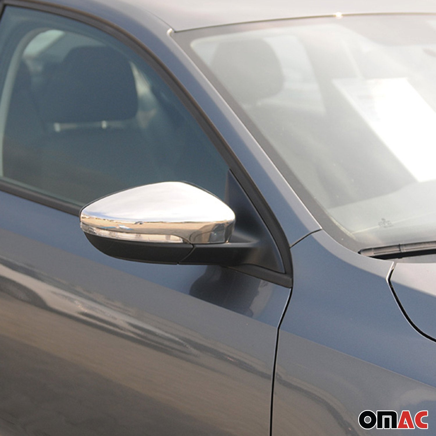 Coques de Rétroviseurs pour VW Eos 2010-2015 FL Acier Inoxydable Chromé Argent