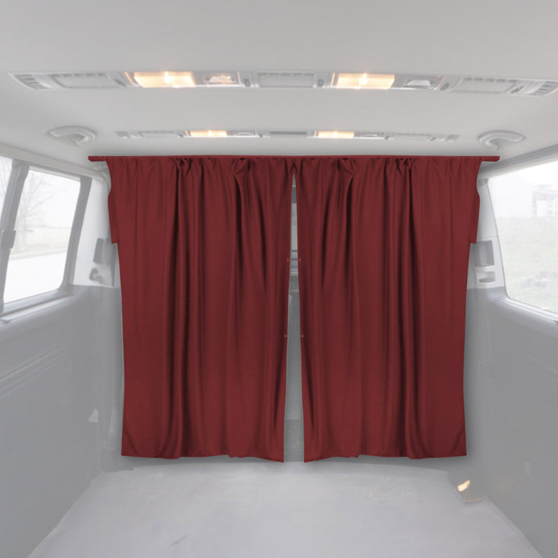 Rideaux De Séparation De Cabine pour VW T6 T6.1 Transporter 2015-24 L1 L2 Rouge