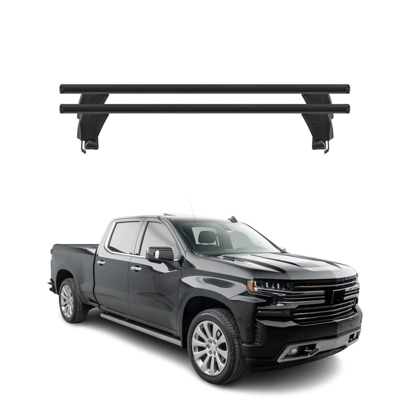 Menabo Barres de toit Transversales pour Chevrolet Silverado IV 2019-2025 Noir
