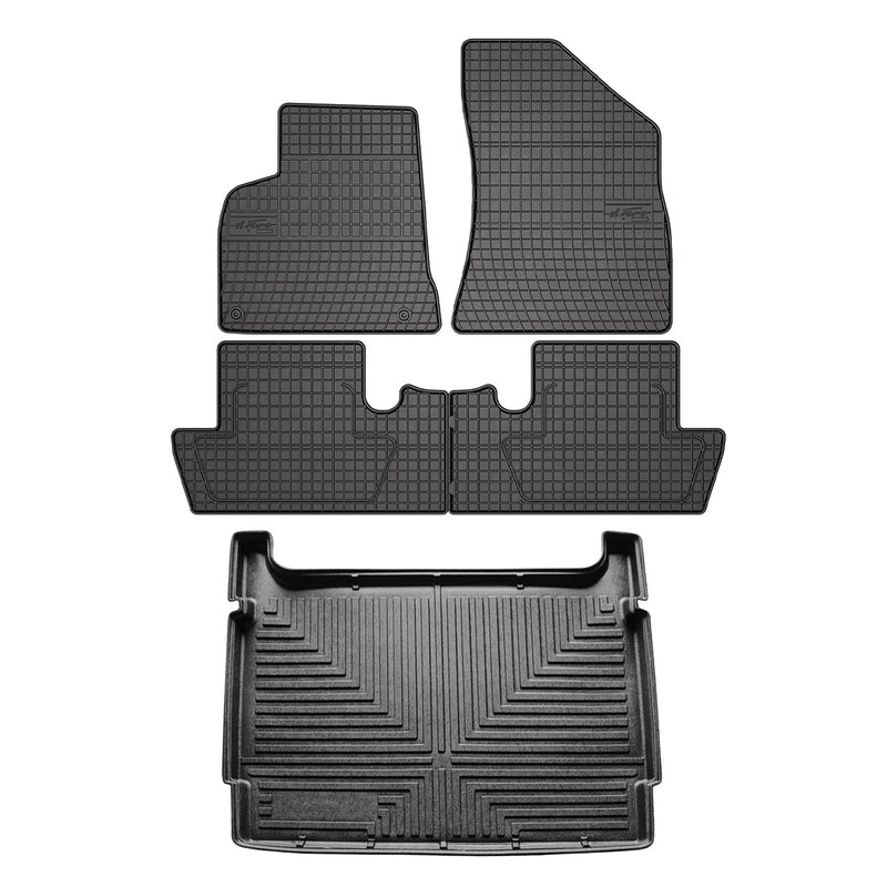 Kit Tapis de sol et coffre pour Peugeot 5008 I 2010-2017 TPE Noir