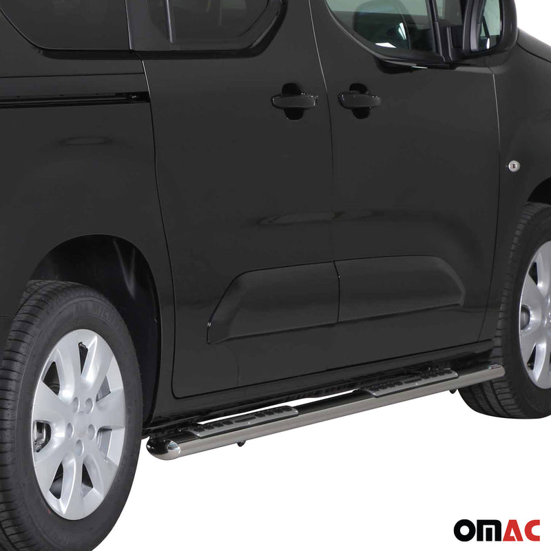 Marchepieds Latéraux pour Opel Combo 2018-2025 L1 Acier Inoxydable Argent