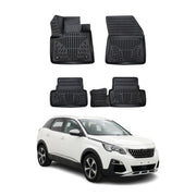 Tapis de sol pour Peugeot 3008 II 2016-2023 Noir 3D en Caoutchouc TPE 4Pcs
