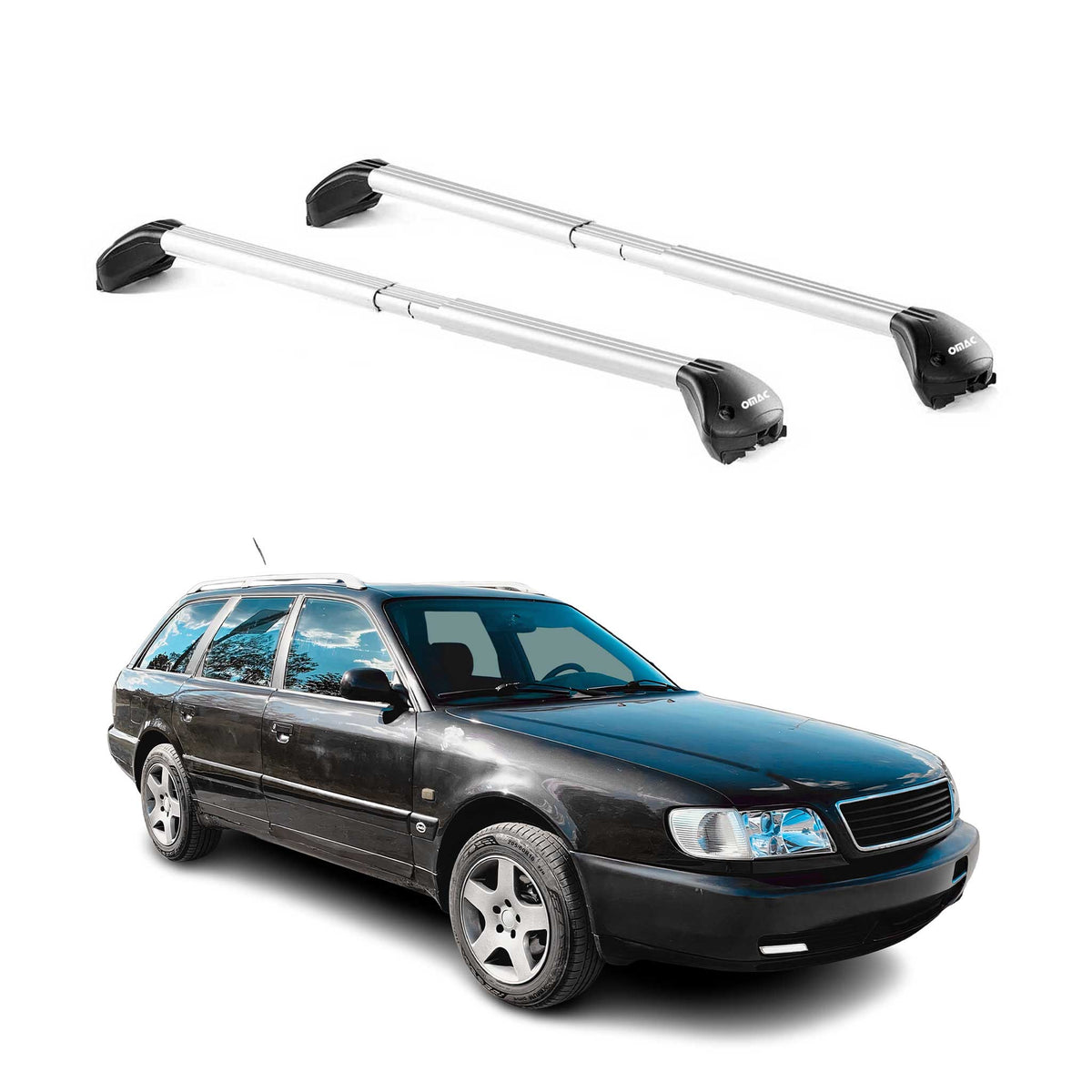 Barres de toit pour Audi A6 Break C4 C5 1994-2004 Gris Argenté 2 pièces ABE