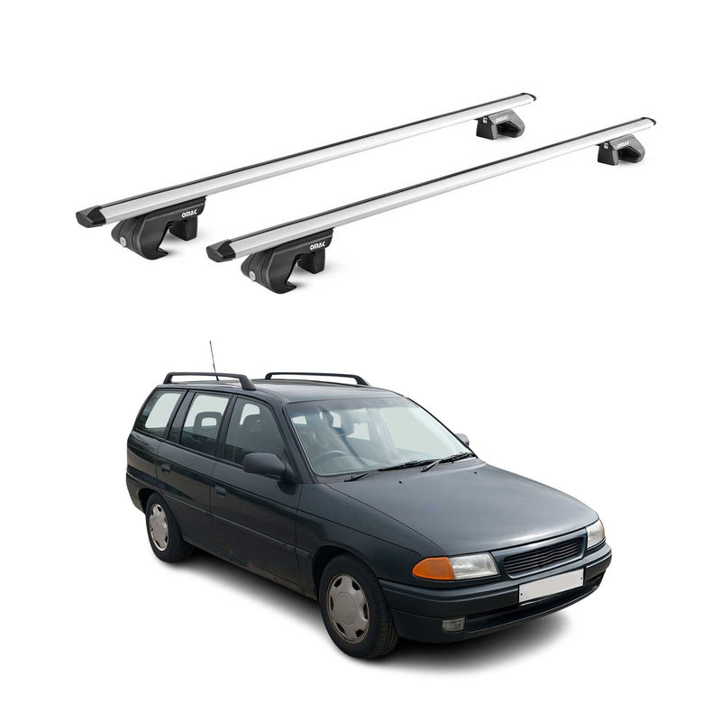 Barres de toit transversales pour Opel Astra F G Break 1991-04 Alu Gris 2x ABE