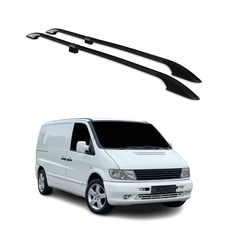 Barres de toit longitudinales pour Mercedes Vito W638 1996-2003 L1 Alu Noir