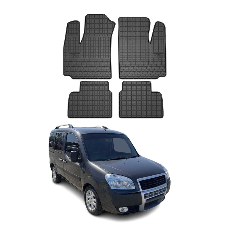 Tapis de Sol pour Fiat Doblo 2000-2010 Noir Caoutchouc