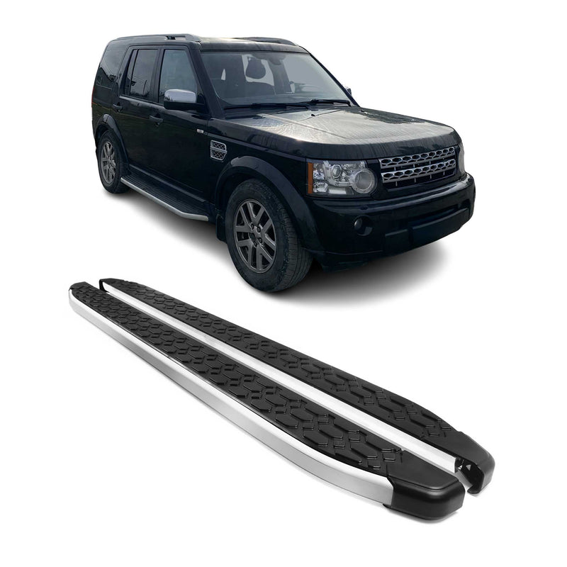 Marchepieds Latéraux pour Land Rover Discovery 3 4 2004-2018 Gris Noir Aluminium