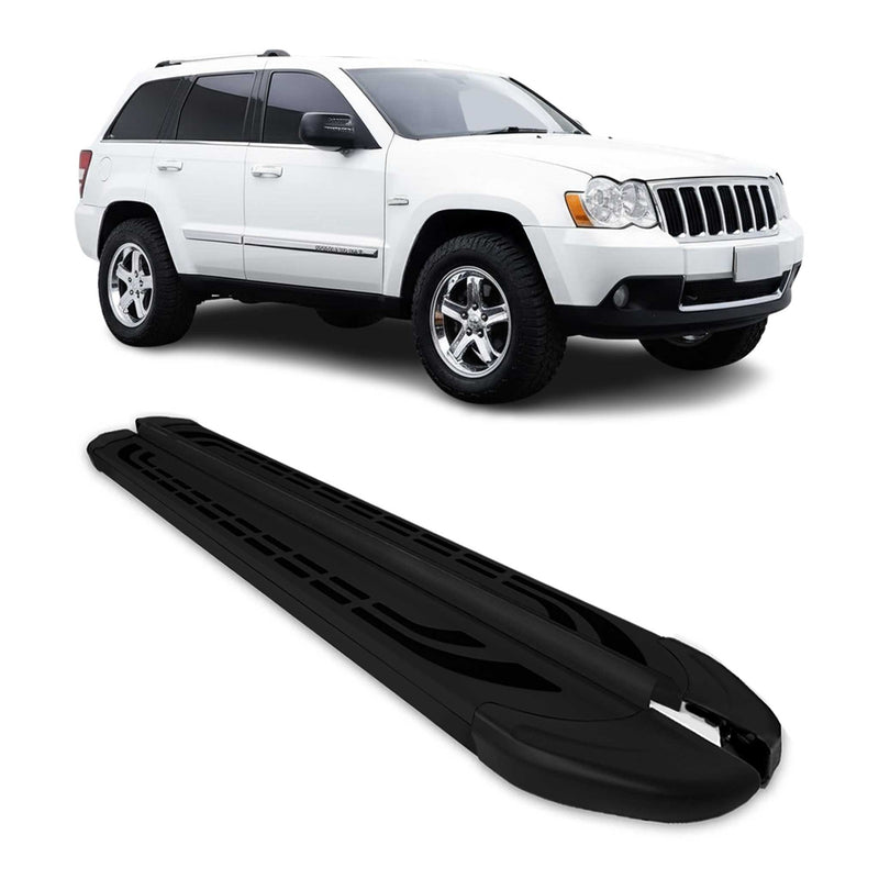 Marchepieds Latéraux pour Jeep Grand Cherokee 2005-2011 Aluminium Noir 2Pcs