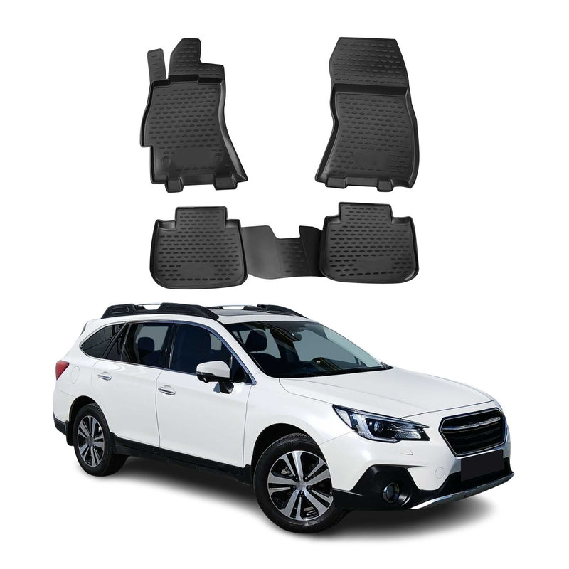 Tapis de sol pour Subaru Outback 2014-2025 en caoutchouc TPE 3D Noir 4Pcs