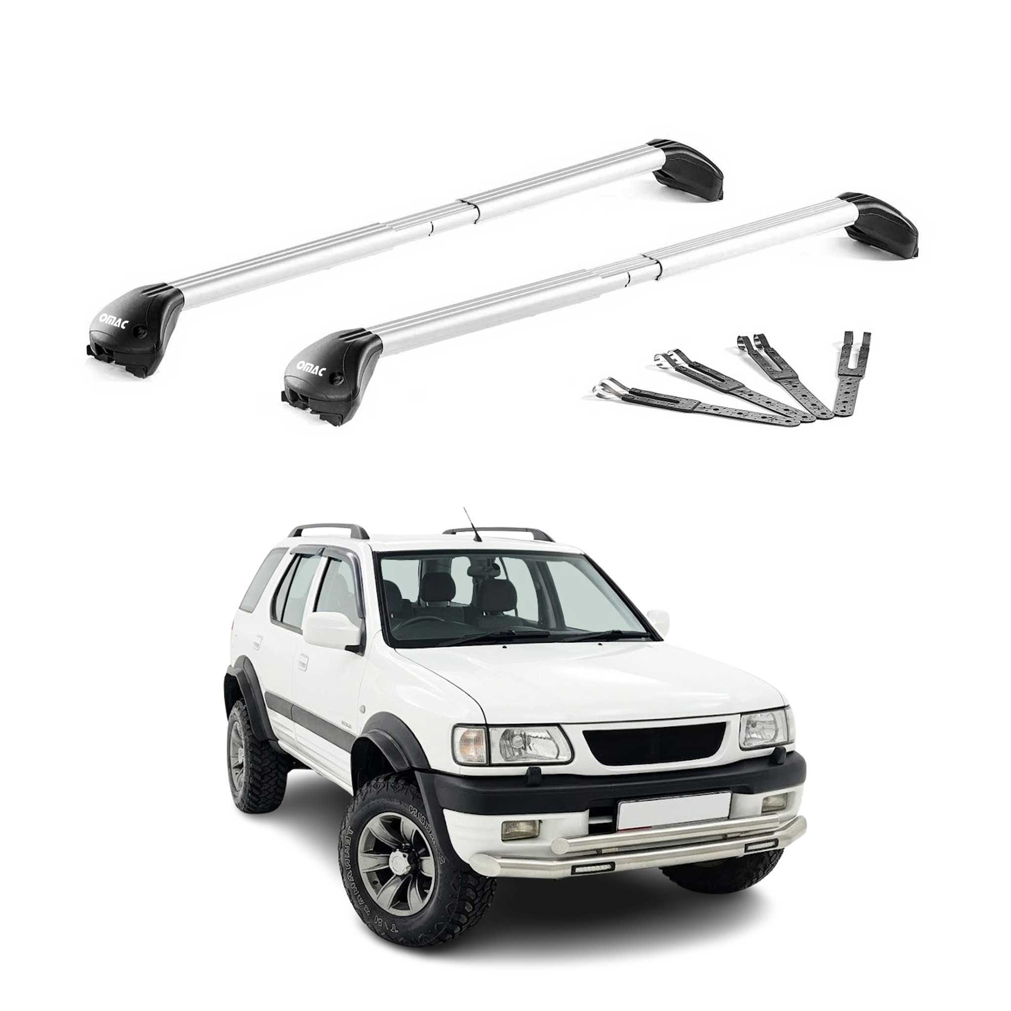 Barres de toit pour Opel Frontera 1991-2004 Gris Argenté Aluminium 2x ABE
