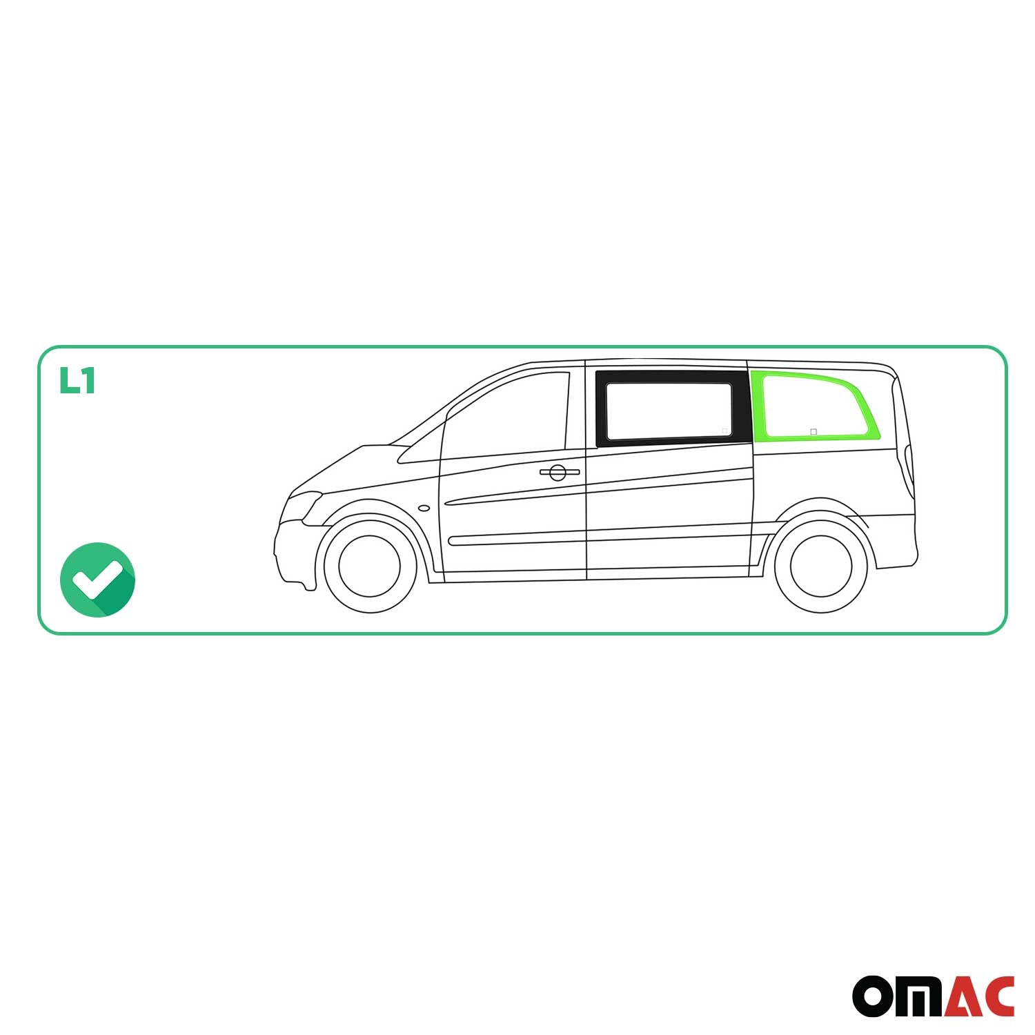 Vitre de Porte pour Mercedes Vito W639 2003-2014 L1 Arrière Gauche Verre fixe