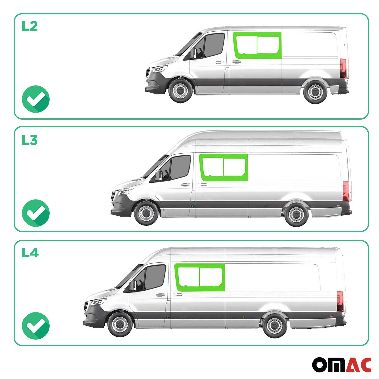 Vitre Porte pour Mercedes Sprinter W907 2018-2026 L2 L3 L4 Gauche coulissante