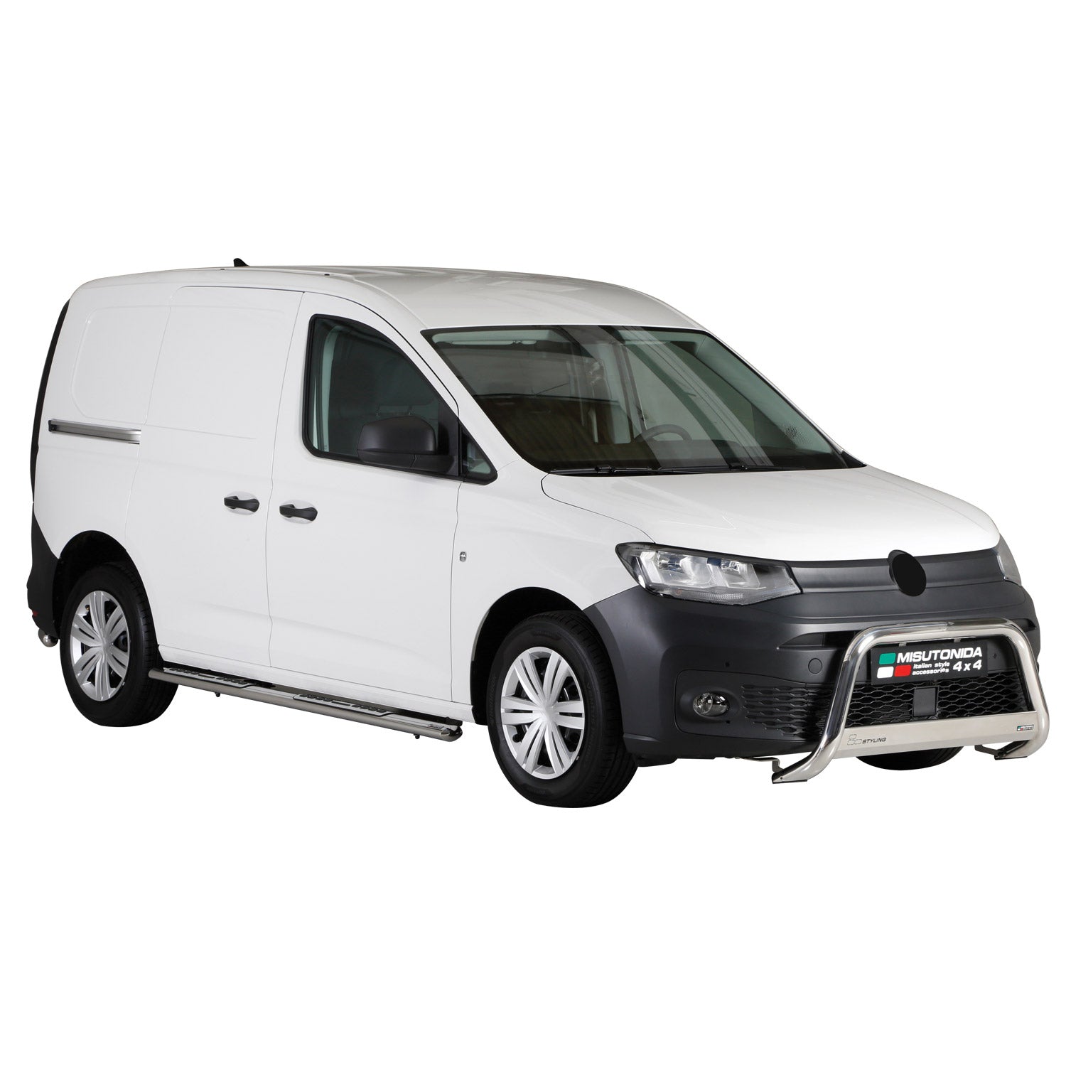 Pare-buffle Avant pour VW Caddy 2021-2026 63mm en Acier Inoxydable Argent