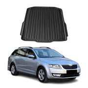 Tapis de Coffre pour Skoda Octavia III Break 2013-2019 en TPE Noir