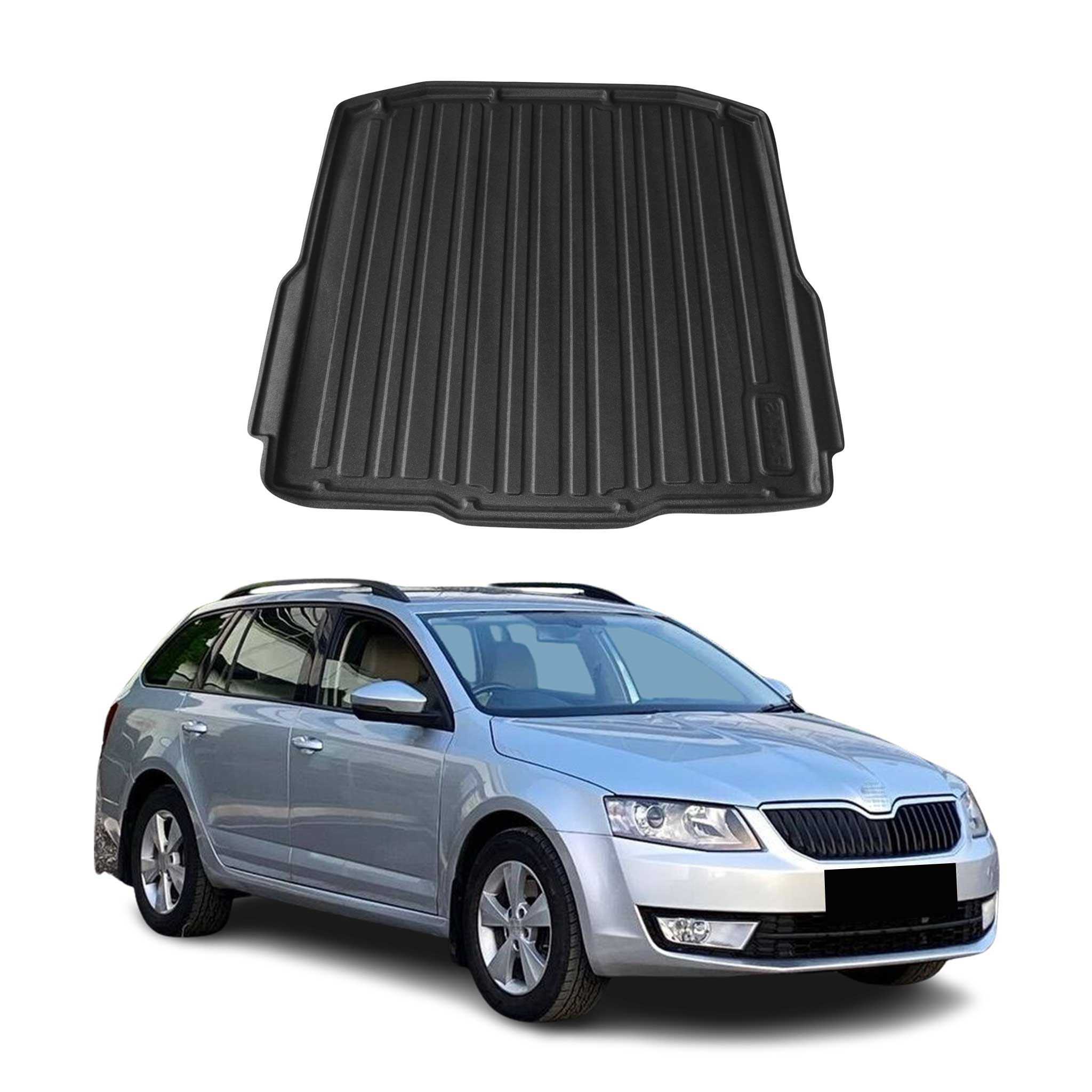 Tapis de Coffre pour Skoda Octavia III Break 2013-2019 en TPE Noir