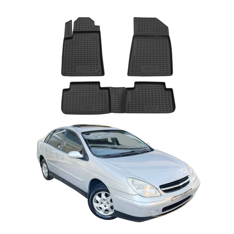 OMAC Tapis de sol pour Citroen C5 2001-2008 sur mesure en caoutchouc Noir