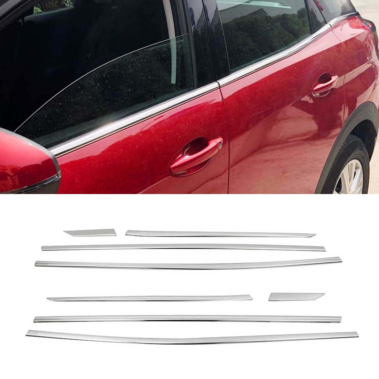 Garniture de Fenêtre pour Peugeot SUV 3008 2016-2020 Acier Inox 8Pcs