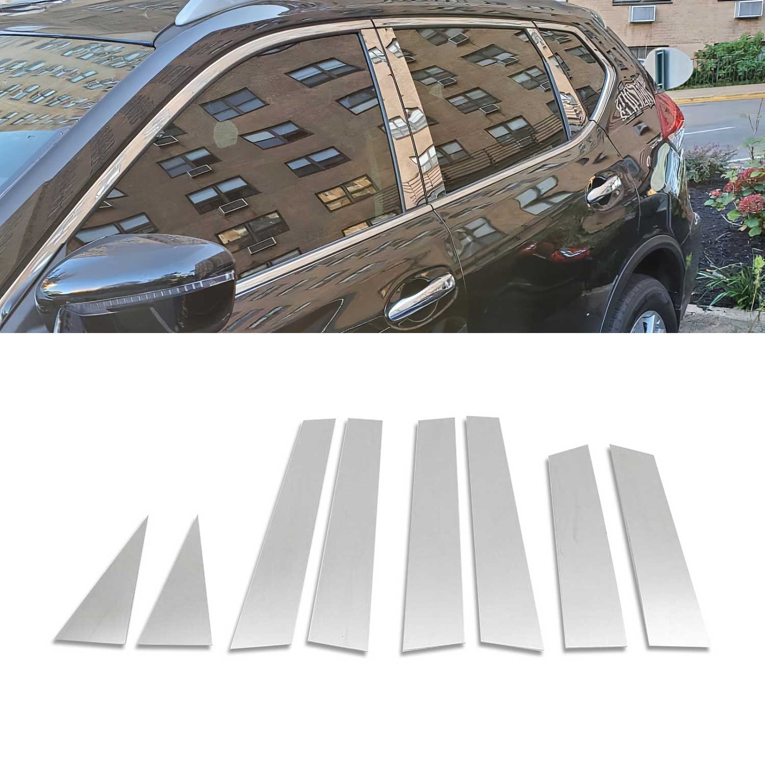 Couverture Garniture de pilier B pour Nissan X-Trail 2017-2021 acier inox 8Pcs