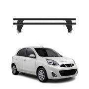 Menabo Barres de toit Transversales pour Nissan Micra 2017-2023 Noir ABE 2x
