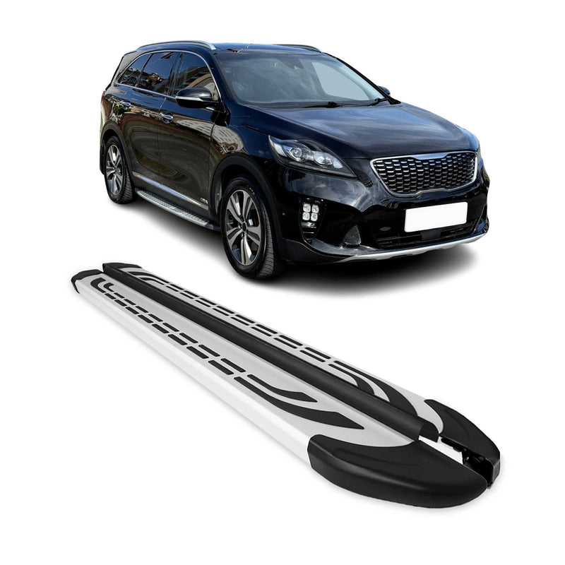Marchepieds Latéraux pédale pour Kia Sorento 2014-2020 Aluminium Gris 2Pcs